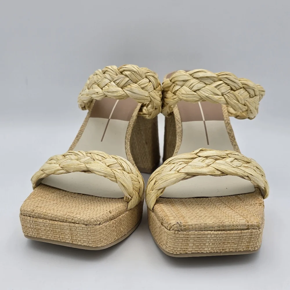 Dolce Vita Braided Natural Raffia Platform Sandal - Picture 3 of 14